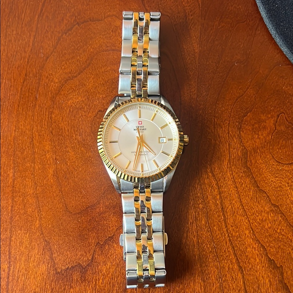 Swiss Military Gold and Silver Two-Tone Watch
